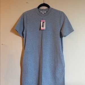 Steve Madden Heathered Blue Short Sleeve Knit Shift Dress